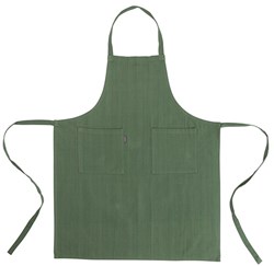 Cotton kitchen apron army green with pockets - apron for adults