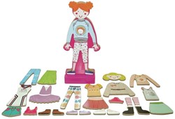 Simply dress-up doll cardboard educational toy multicolor 5cm