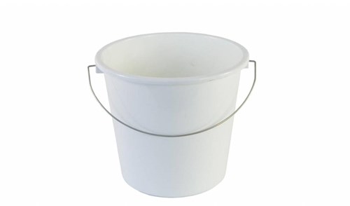 Bucket 5 liter white - practical plastic bucket for toys and more