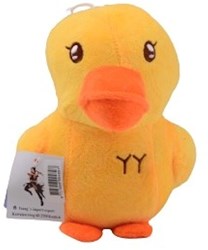 Plush duck cuddly toy 15cm with suction cup - multicolor toy