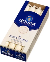 Gouda kroonkaars 240/24 doos 8 ivoor