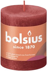 Bolsius Rustiek stompkaars 80/68 - Delicate Red