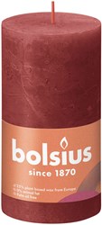 Bolsius rustic pillar candle red 13 cm - decorative candles for home