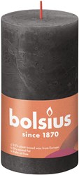 Bolsius rustic pillar candle Stormy Grey - grey candle 13 cm 60 hours