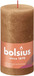 Bolsius rustic pillar candle brown 13 cm - long burning candle