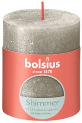 Bolsius rustic pillar candle shimmer champagne - atmospheric candle 8x6.8 cm