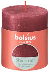 Bolsius Rustiek stompkaars Shimmer 80/68 - Red