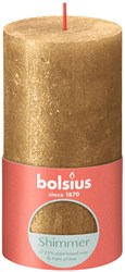 Bolsius pillar candle gold rustic shimmer - decorative candle 13 cm