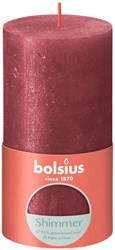 Bolsius Rustiek stompkaars Shimmer 130/68 - Red
