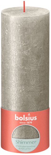 Bolsius pillar candle shimmer champagne - rustic candle 19 cm ø 7 cm