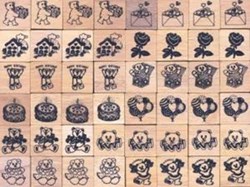 Harlekijn stamp toy small square 48 pieces assorted