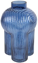 Countryfield vase glass modern dark blue 30cm decoration
