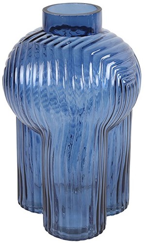 Countryfield vase glass modern dark blue 30cm decoration