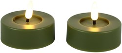 Countryfield LED tealight rustic maxi green 2 pieces with remote control