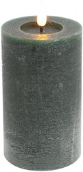 Countryfield LED pillar candle rustic toy decoration 7.5x12.5cm green