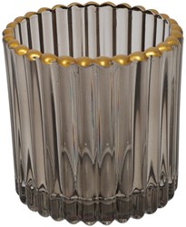 Countryfield tealight holder grey decoration 8.5x8.5x9cm