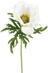 Countryfield artificial anemone white decorative flower 52cm plastic