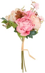 Countryfield artificial bouquet pink flowers decoration 20x20x32cm