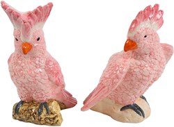 Countryfield decorative bird parrot pink ceramic 18x16x24cm