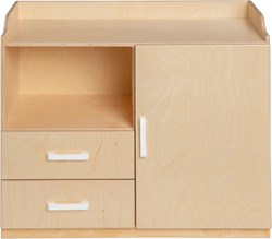 Van Dijk Toys wooden doll dresser / doll dresser - Natural with white (Childcare quality)