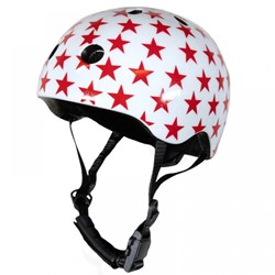 Coconuts kids bike helmet white red stars - safe children's helmet White with red stars