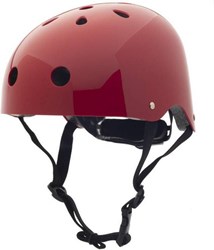 Coconuts bike helmet red vintage style - kids helmet safety Ruby Red plain