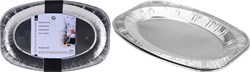 Excellent Houseware aluminium serving tray set - 2 pieces - 42.5x28.5 cm - silver