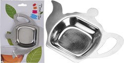 Tea bag holder silver stainless steel rectangular 130x95mm tea time accessory