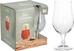 Koopman beer glass set - specialty beer glasses 370ml - 4 pieces - transparent