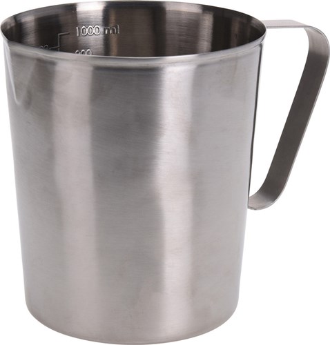 Measuring cup rvs kitchen measuring jug 1 liter silver – perfect for baking