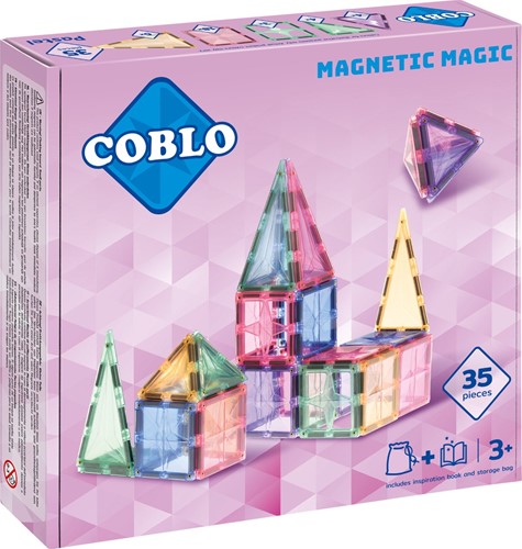 Coblo toy magnetic tiles Pastel 35 pieces