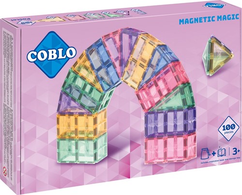 Coblo toy magnetic tiles Pastel 100 pieces