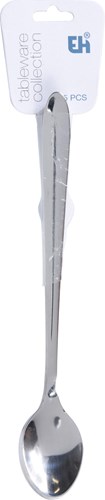 Excellent Houseware long spoon set - 5 pieces stainless steel silver - coffee spoon