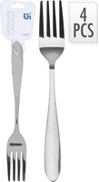 Excellent Houseware fork table cutlery set of 4 pieces stainless steel silver