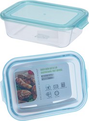 Baking and freezing oven dish with lid 1040ml glass blue 22x15x6cm