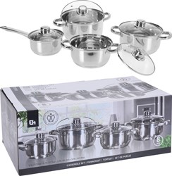Excellent Houseware stainless steel cookware set 8-piece - induction pans