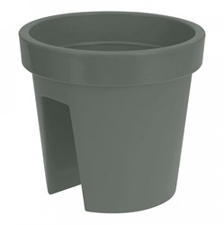 Balcony planter plastic green round 28 cm - flower box balcony outdoor