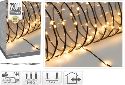 720LED Wire 54M Extra Warm White IP44 Christmas Lights