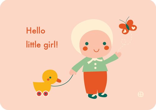 Bora Shop postcard baby girl - Hello baby birth card