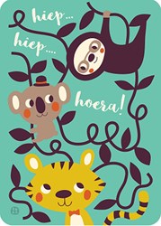 Harlekijn postcard jungle party set - cheerful party cards