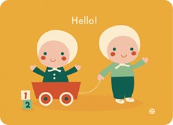 Bora Shop birth card Hello baby-twins postcard twins