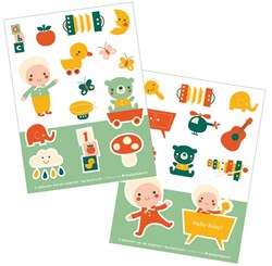 Bora Shop sticker set - Hello Baby - 2 x A6 baby sticker sheets