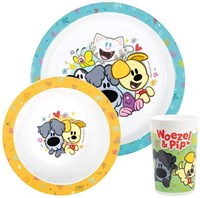 Bambolino Toys children's tableware Woezel & Pip melamine dining set - colourful and durable-2