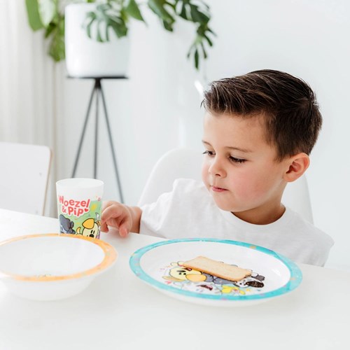 Bambolino Toys children's tableware Woezel & Pip melamine dining set - colourful and durable-3