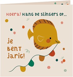 Bora Shop birthday card fish with envelope - cheerful garlands