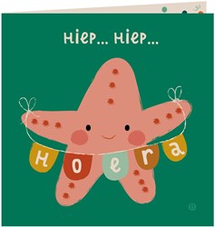 Bora Shop sea birthday card - card with envelope - starfish