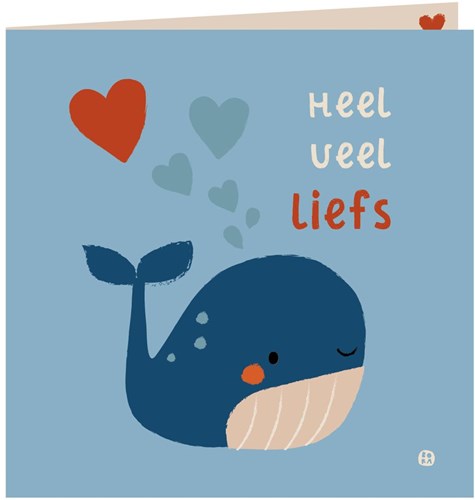 Bora Shop birthday card whale with envelope - card set