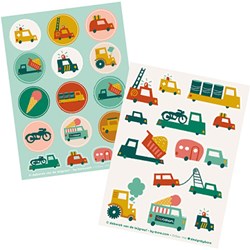 Bora Shop car sticker set - Sticker sheets 2 x A6 for kids