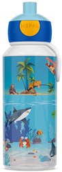 Mepal pop-up drinking bottle Campus 400ml - child-friendly and leakproof - Tropical Ocean
