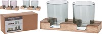 Theelichthouder decoration set - cardboard toy - 3-piece multicolor